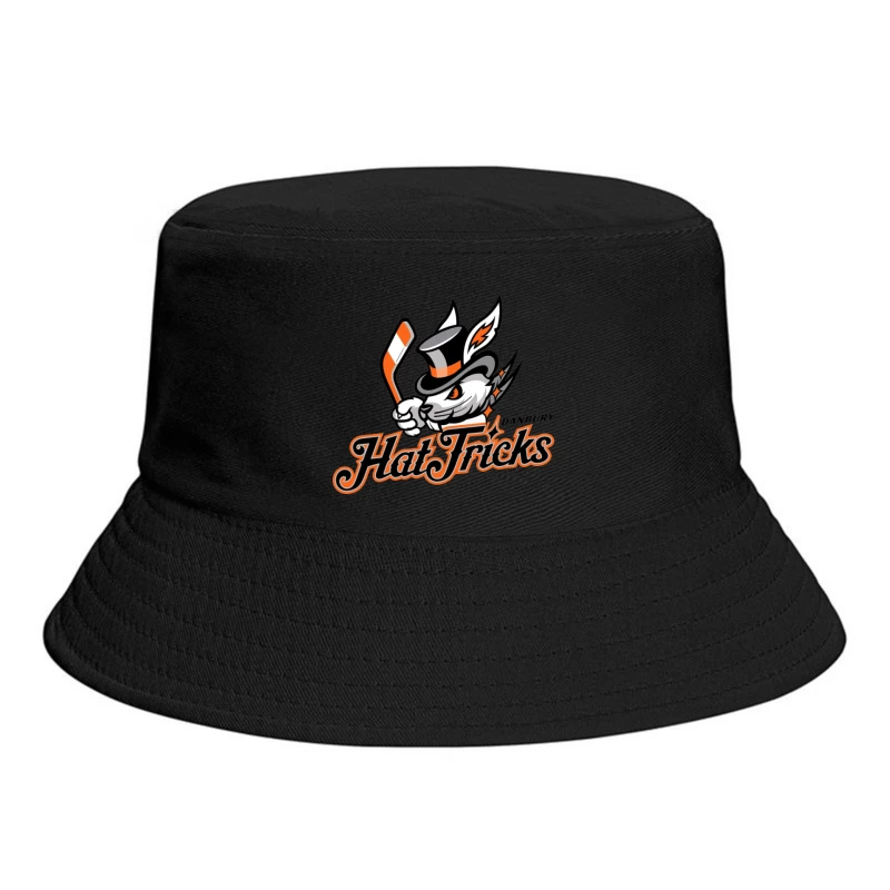 Danbury Hat Tricks Hockey Team Logo with Rabbit Mascot Bucket Hat