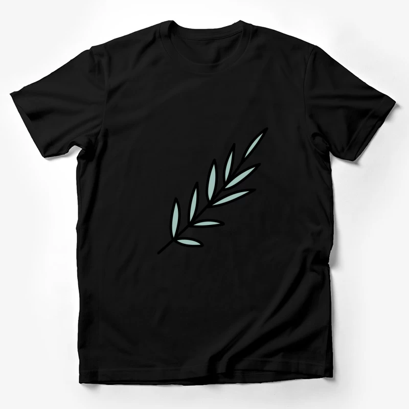 Branche minimaliste avec feuilles vertes Homme T-Shirt