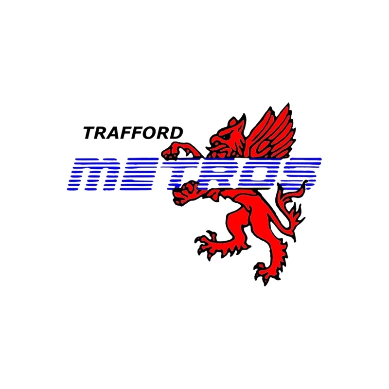 Trafford Metro Transit Logo with Red Heraldic Dragon Throw Pillow