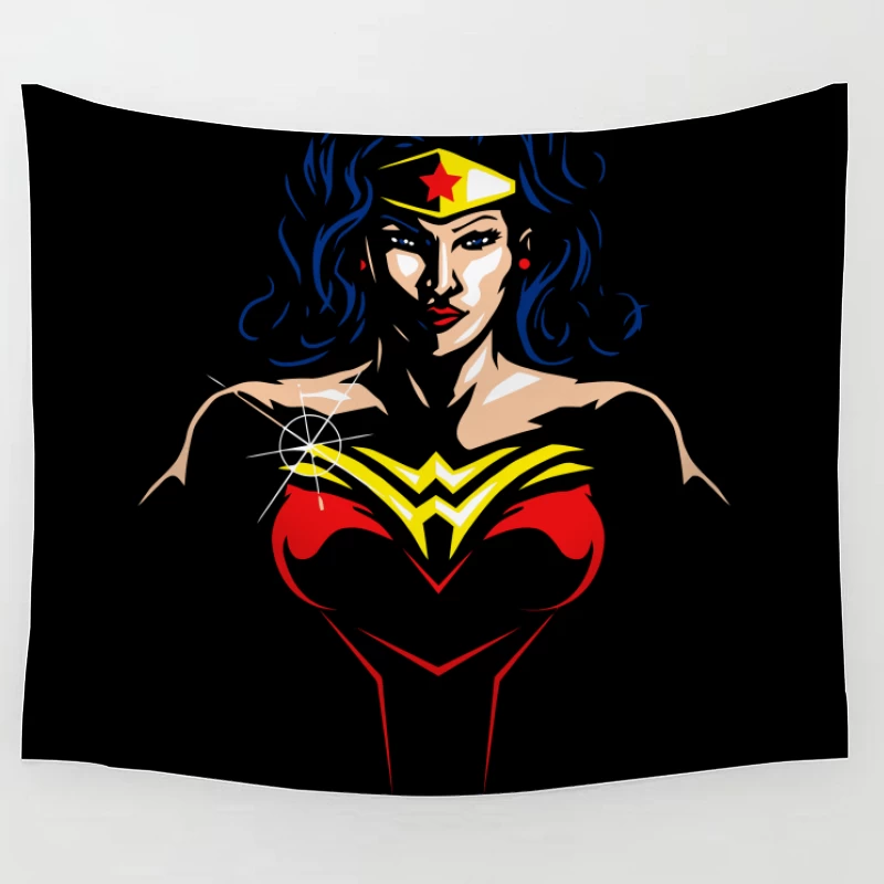 Wonder Woman: Empowering Superhero Illustration Tapestry