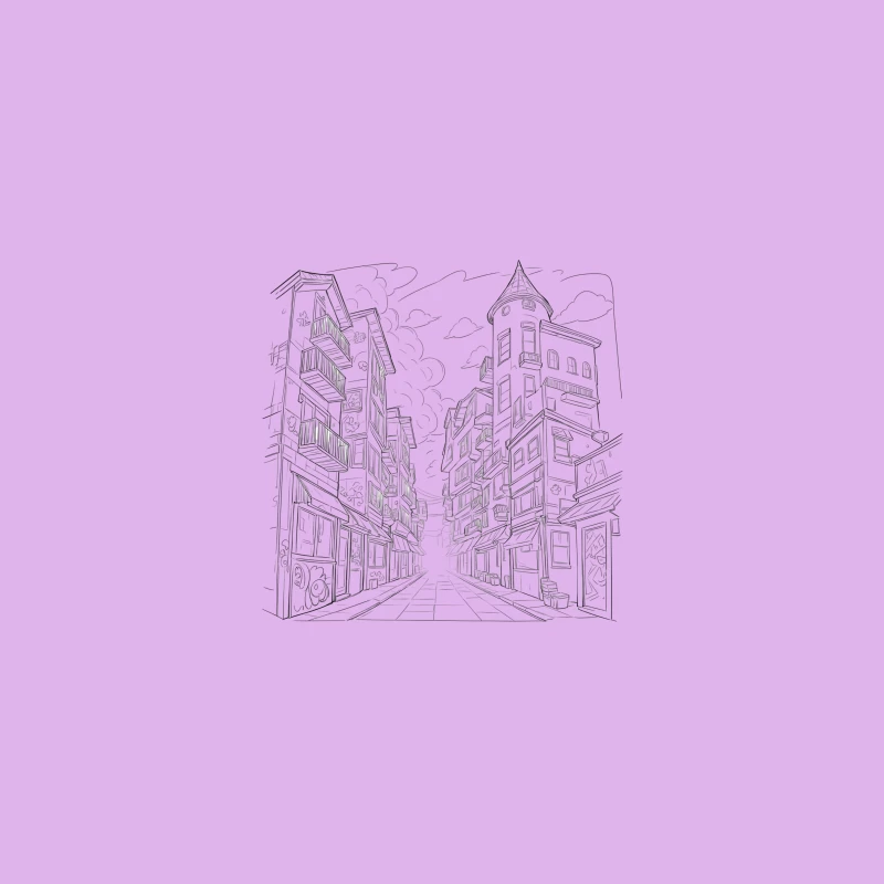 City Street Illustration Coffee Mug