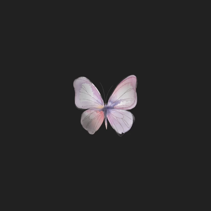 Delicate Watercolor Butterfly Illustration in Pastel Hues Bucket Hat