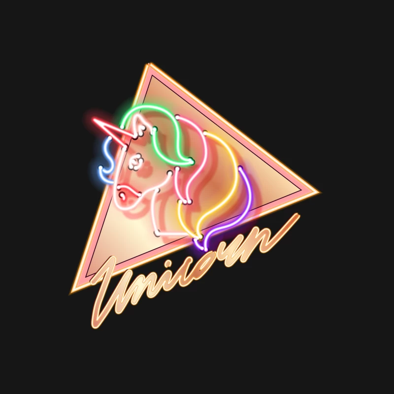 Élégant Néon Licorne Femme T-Shirt