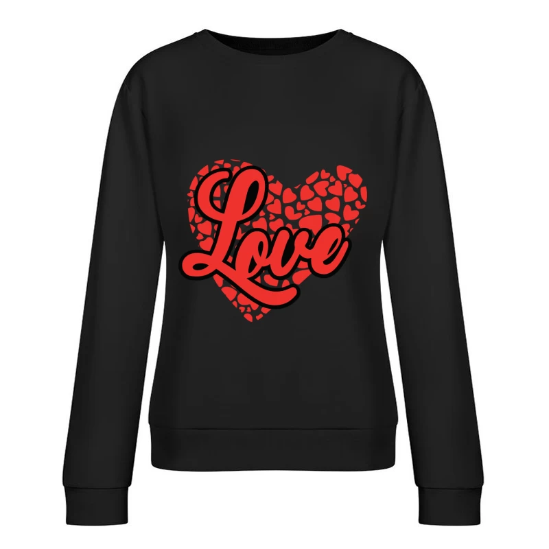 Motif d'amour rouge avec cœur Femme Sweat-shirt à enfiler