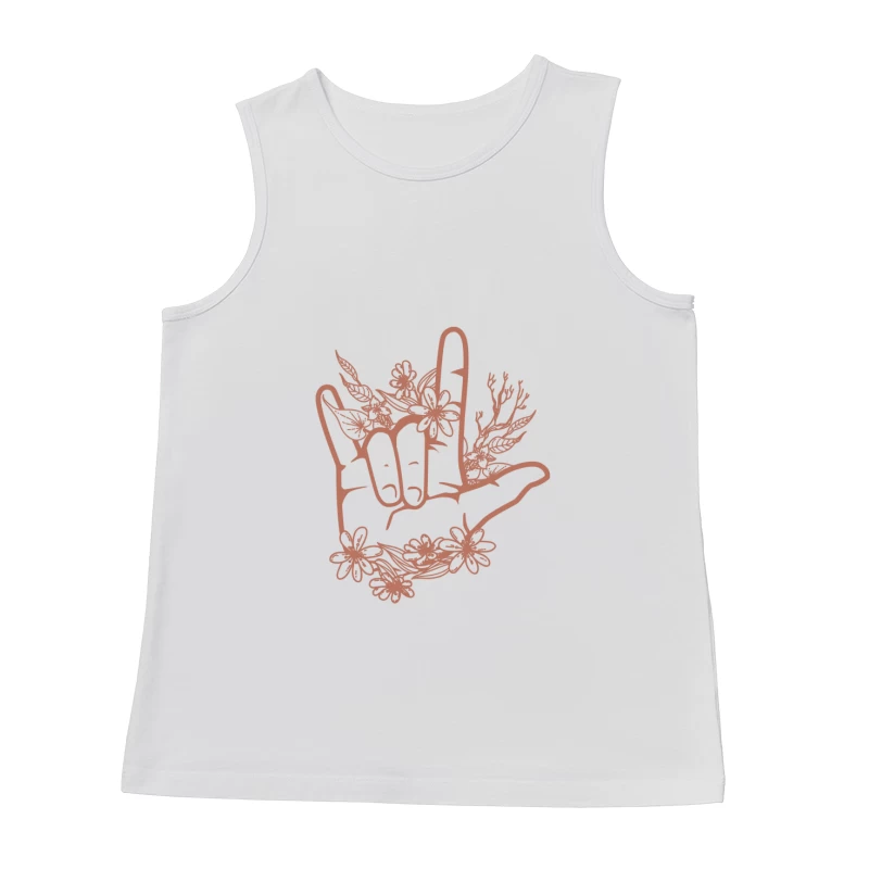 Love Handzeichen mit Blumen Herren Tanktops