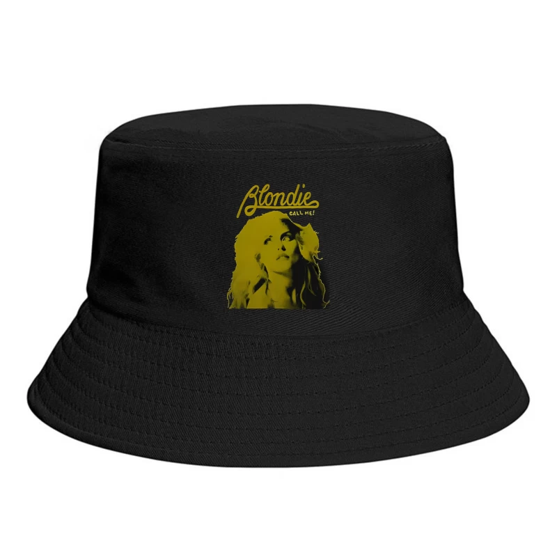 Vintage Blondie "Call Me" Album Cover in Yellow Monochrome Bucket Hat