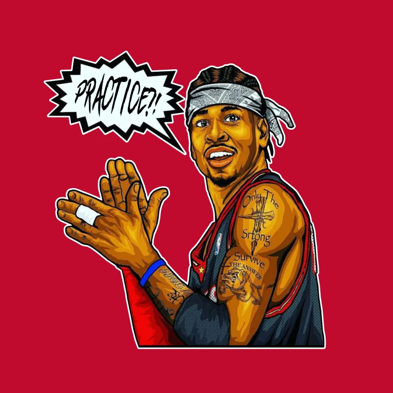 Allen Iverson - We Talkin' 'Bout PRACTICE?! Throw Pillow