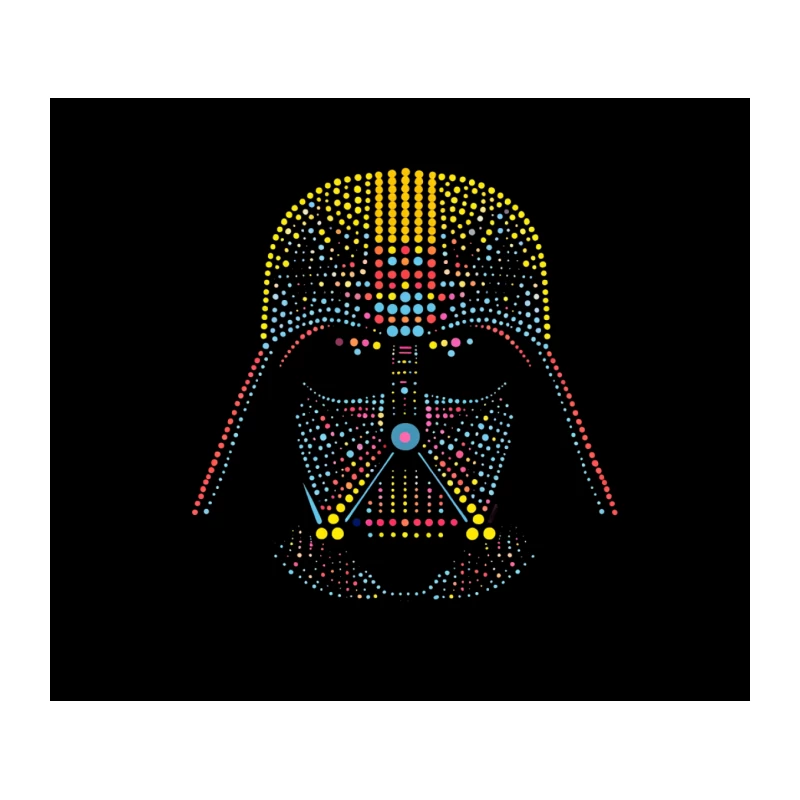Colorful Dot Art of Iconic Star Wars Villain Helmet Tapestry