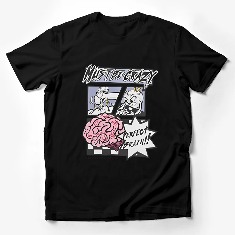 Perfektes Gehirn Comic-Stil Illustration Herren T-Shirt