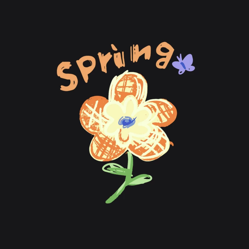 Frühling Blume Illustration Damen Pullover Hoodie