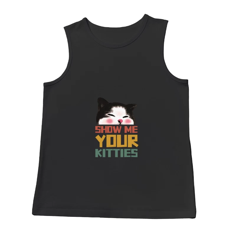 Lustiger Katzenkopf mit Text Herren Tanktops