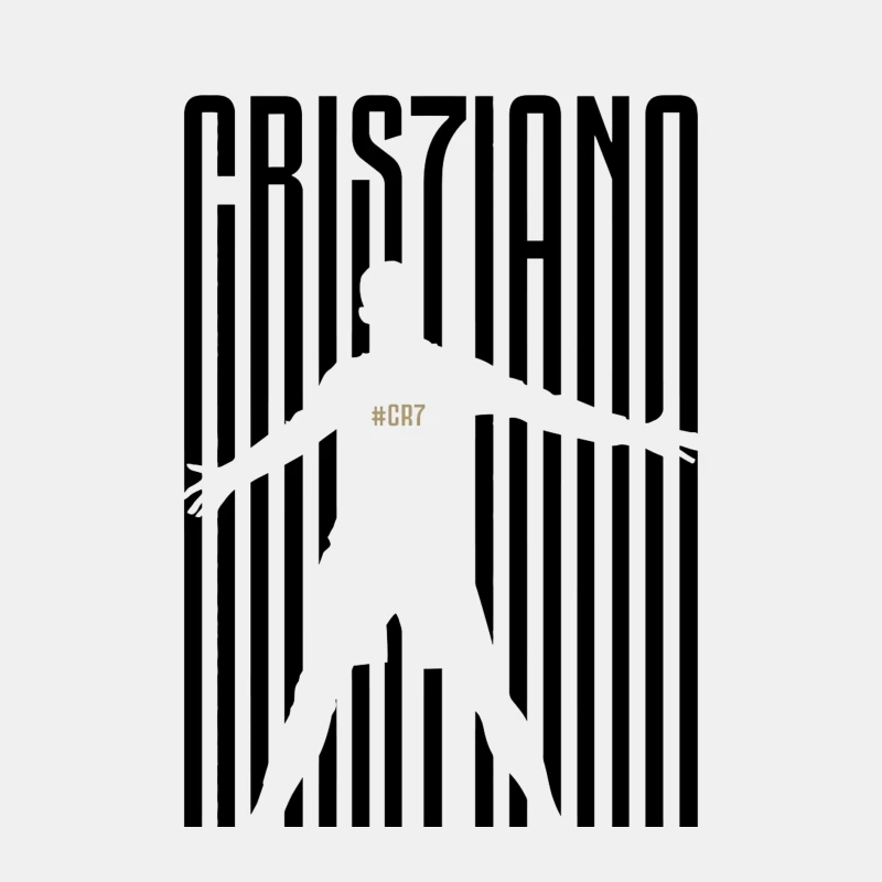 Minimalist CR7 Silhouette with Striped Background Design Male Tank Top