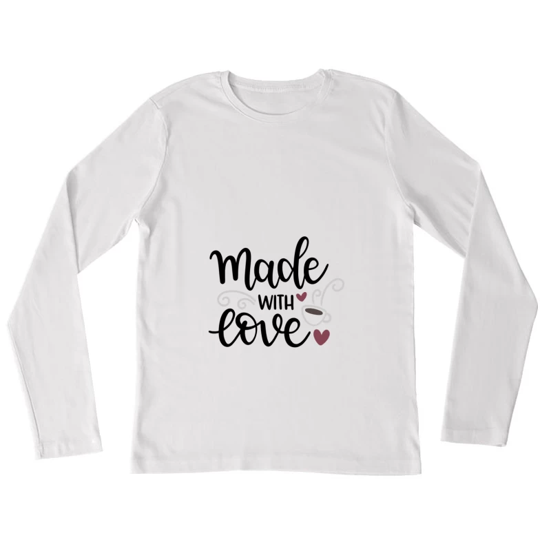 Design de café avec vapeur et cœurs Femme Manches Longues T-Shirt