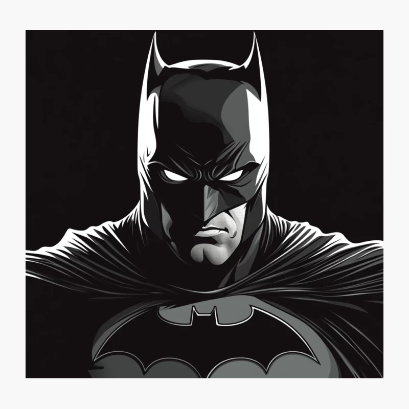 Dark Knight: Batman's Iconic Silhouette in Black and White Throw Pillow