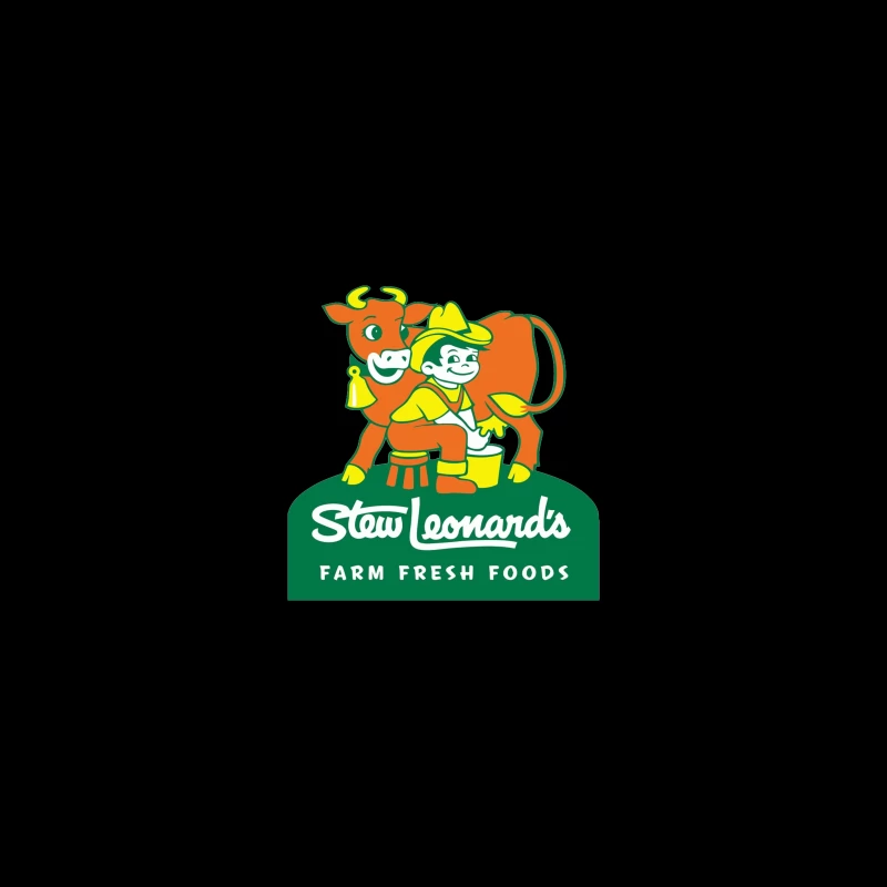 Stew Leonard's Vintage Farm Fresh Foods Logo with Cartoon Cow Desk Mat