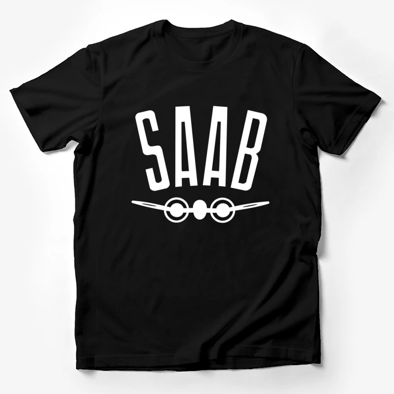 SAAB Aviation Company Minimalist Logo Design Male T-Shirt