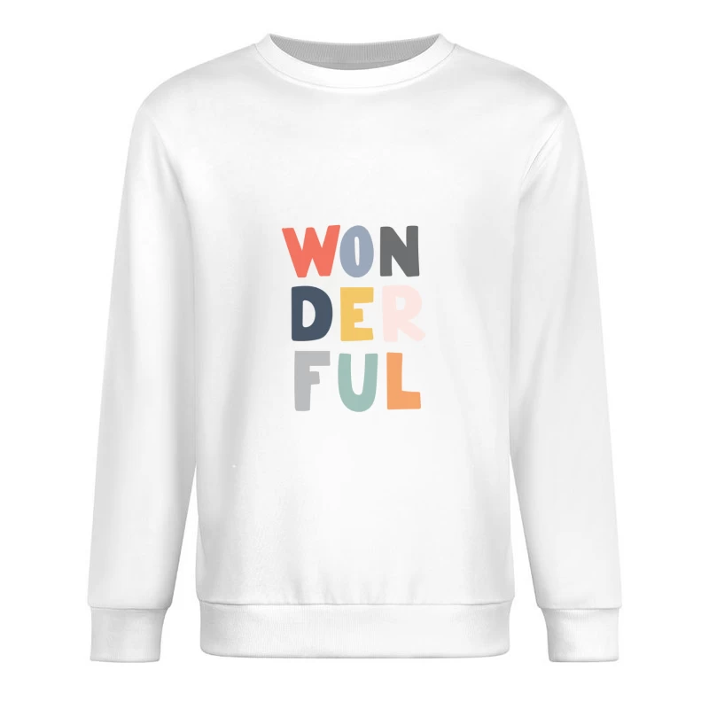 Texte coloré - Mot 'Wonderful' Homme Sweat-shirt à enfiler