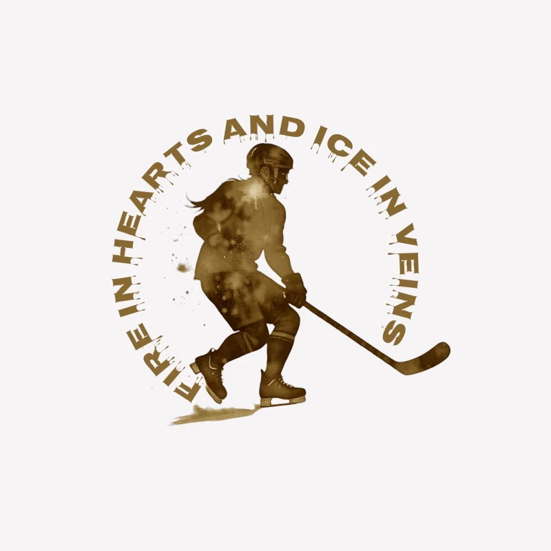 Fire in Hearts and Ice in Veins - Vintage Hockey Player Silhouette Female T-Shirt