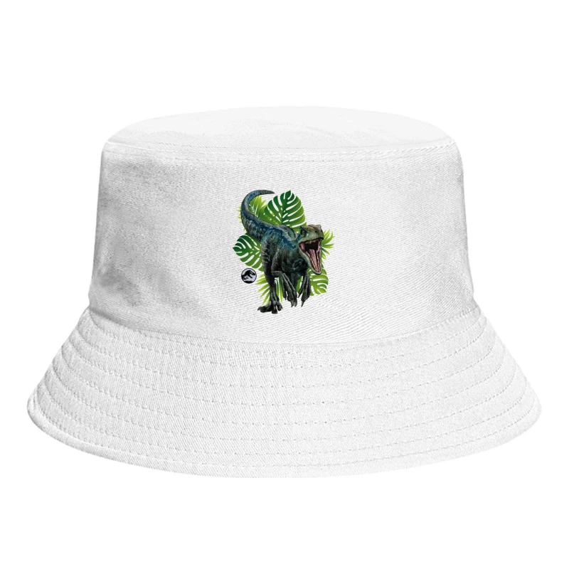 Hyperrealistic Velociraptor in the Wild Bucket Hat