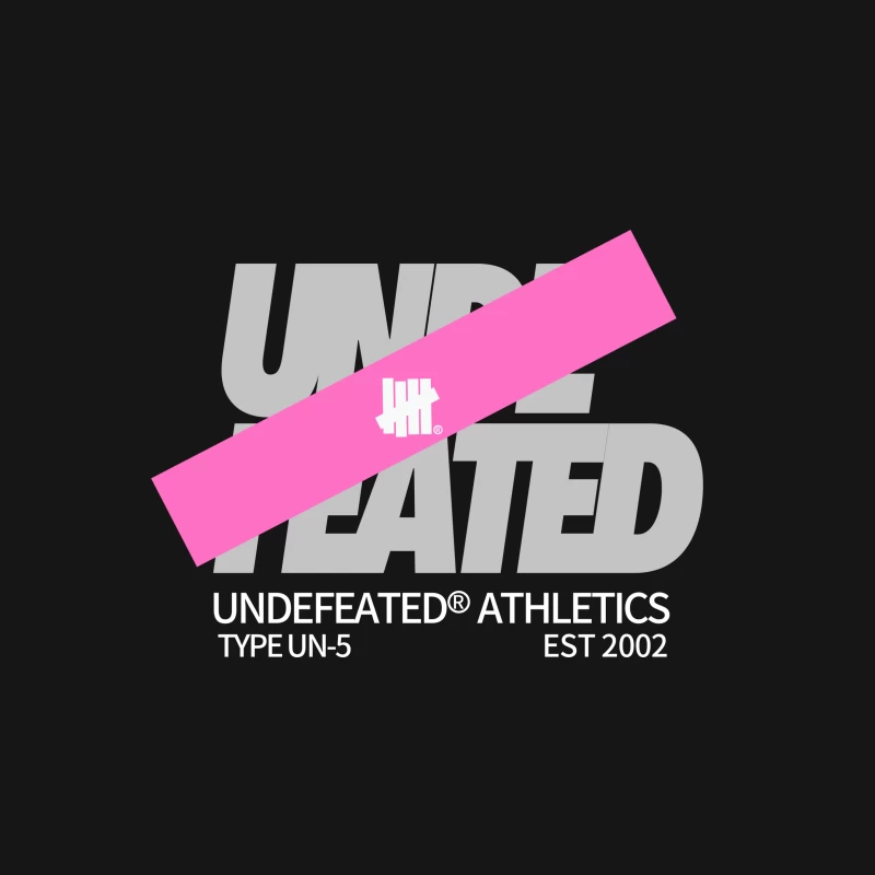 Undefeated Athletics Logo Design mit pinkem Balken Herren T-Shirt