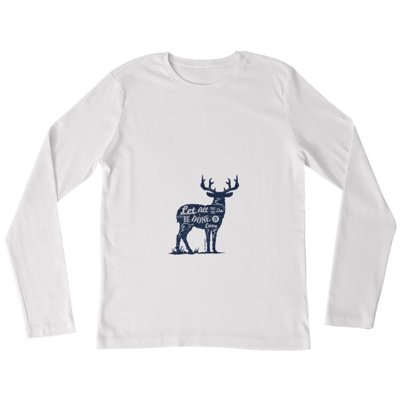 Motif de cerf avec citation inspirante Femme Manches Longues T-Shirt