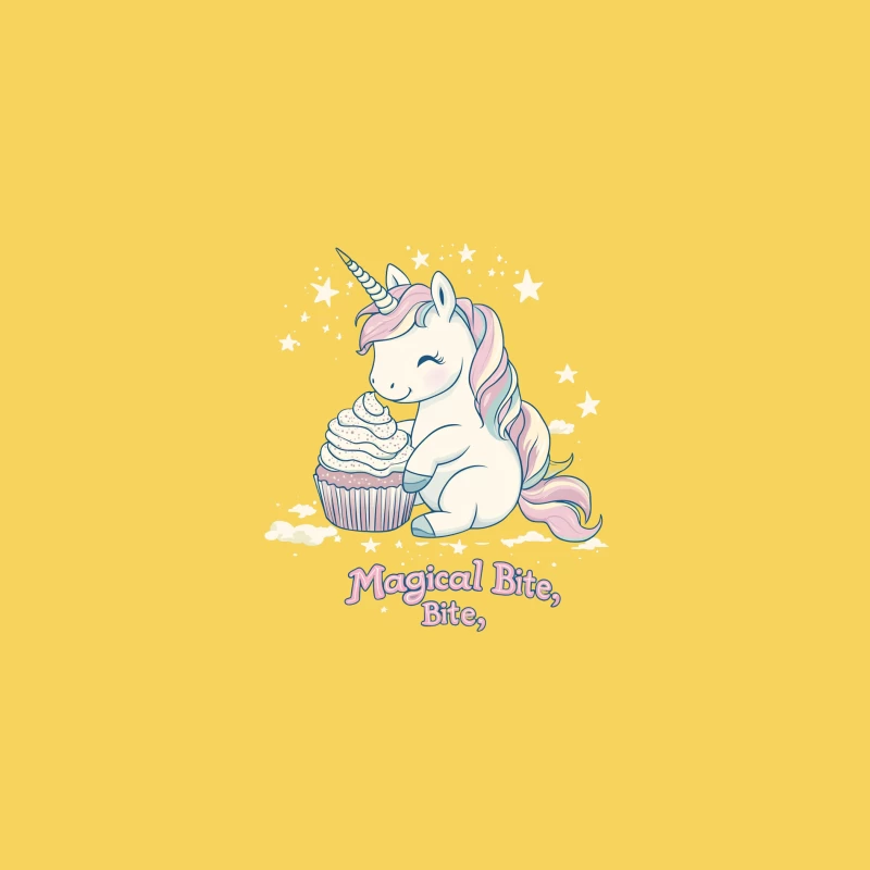 Magical Unicorn Enjoying a Sweet Cupcake Bucket Hat