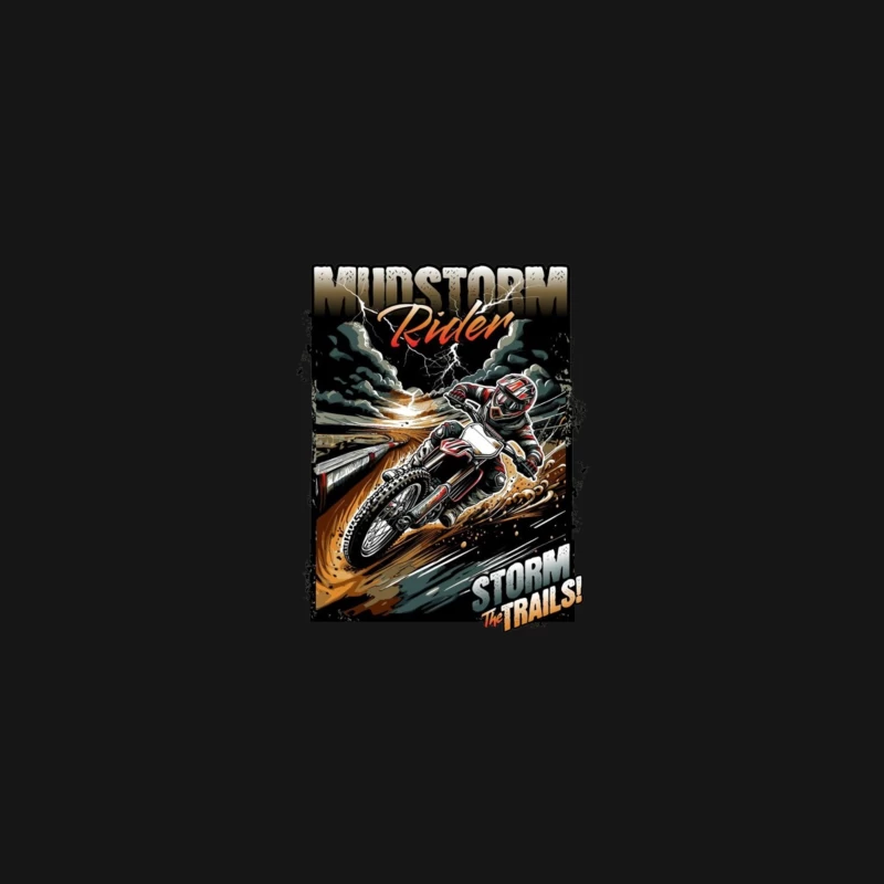 Mudstorm Rider: Extreme Off-Road Motorcycle Racing Through the Storm Desk Mat