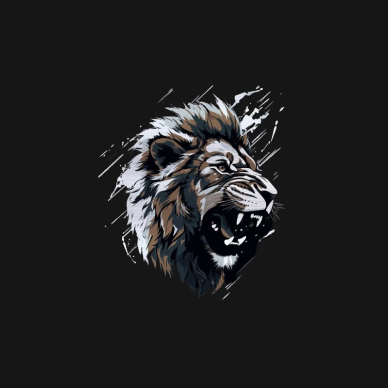 Design artistique de tête de lion majestueux Femme Manches Longues T-Shirt
