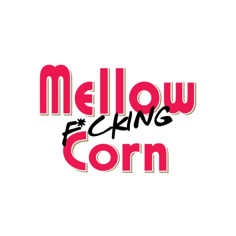 Stylized Pink Text Logo with Profanity: "Mellow F*cking Corn" Throw Pillow