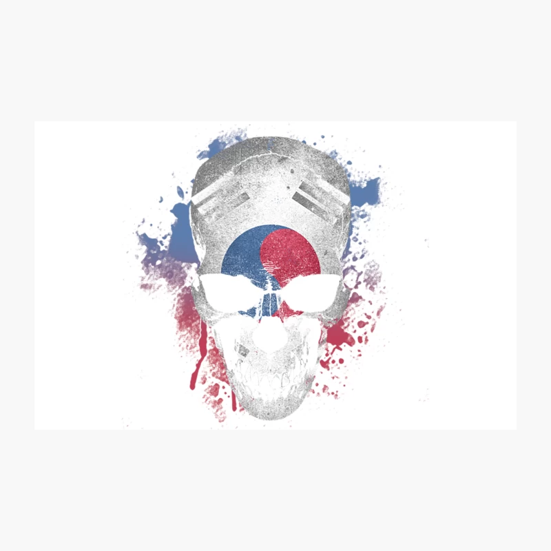 South Korea Flag Skull Travel Mug