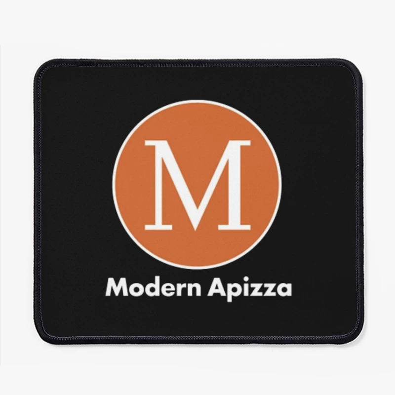 Modern Minimalist Orange Circle M Logo for Apizza Restaurant Mouse Pad