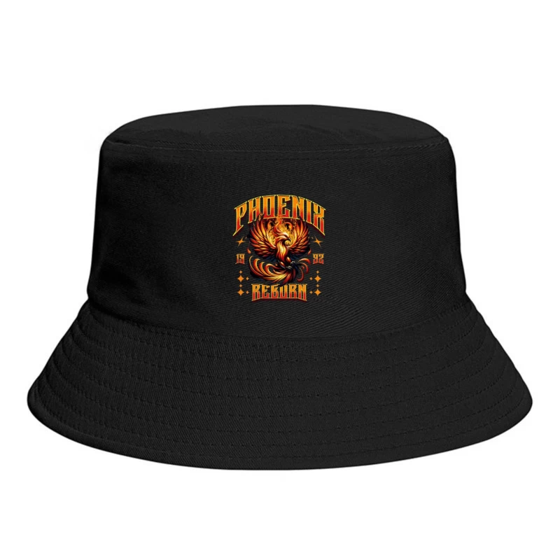 Vintage Phoenix Reborn Fire Bird Mythological Design Bucket Hat