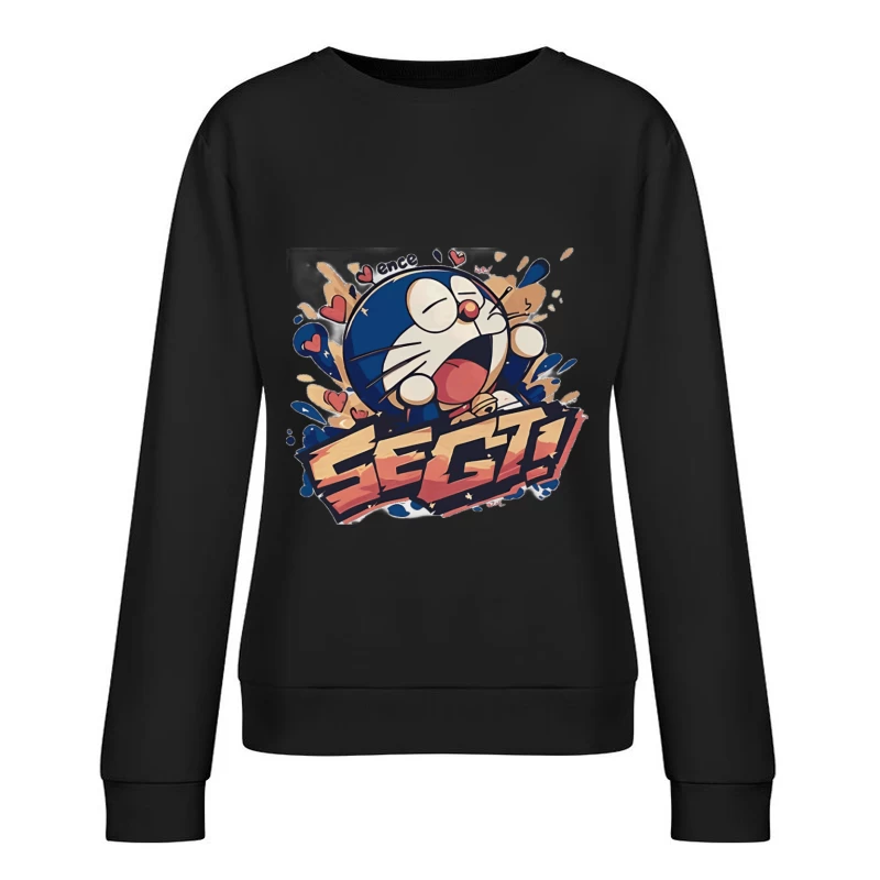 Fröhlicher Cartoon Charakter Damen Pullover Sweatshirt