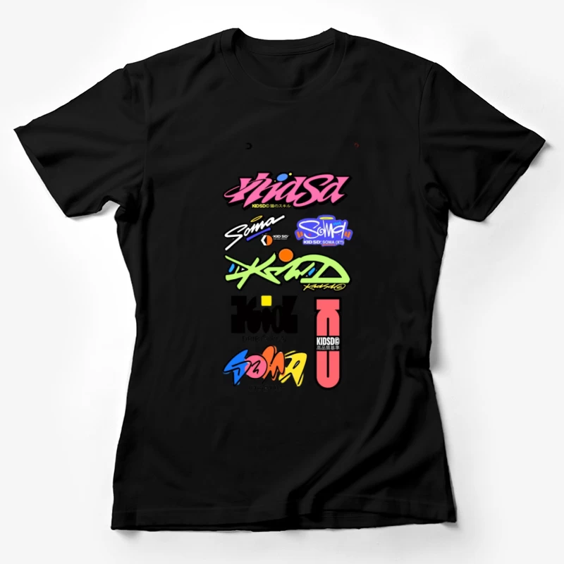 Graffiti-stilvolle Kinderdesignlogos Damen T-Shirt