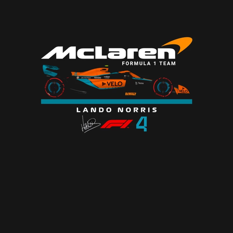 McLaren Formula 1 Racing Car #4 with Gulf-Inspired Livery Male T-Shirt