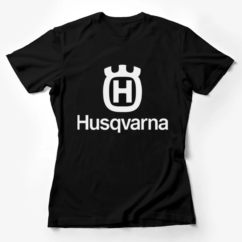 Husqvarna Brand Logo in Black and White Female T-Shirt