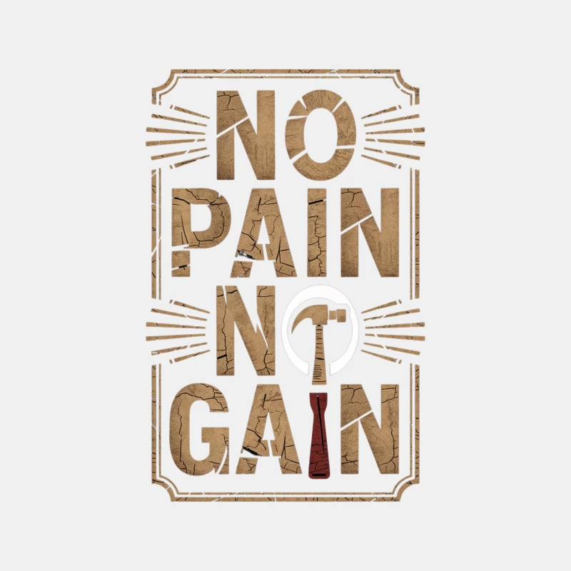 No Pain No Gain Motivational Fitness Typography Male Tank Top