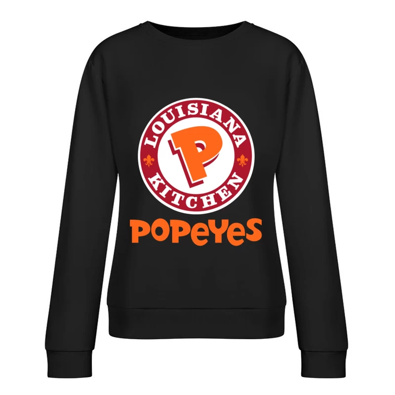 Popeyes Louisiana Kitchen Restaurant Logo Design Female Pullover Sweatshirt