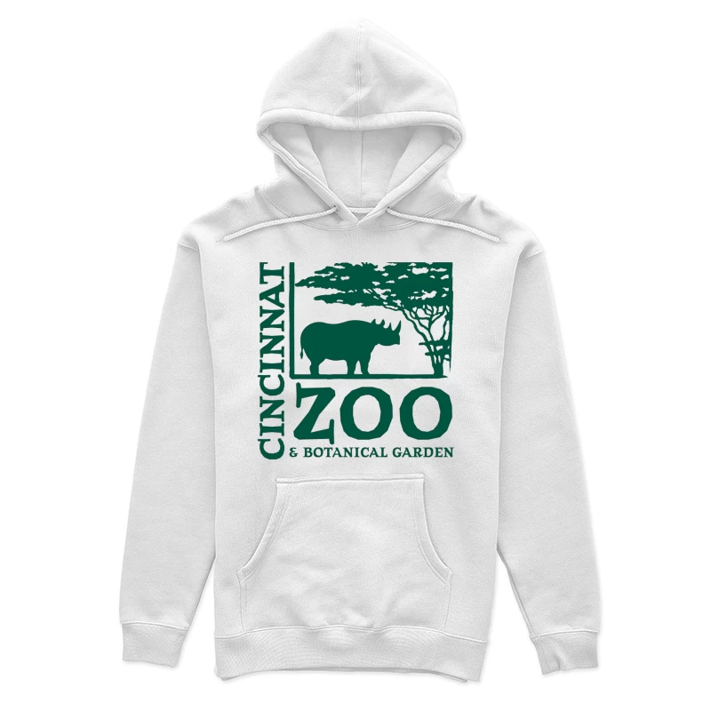 Cincinnati Zoo & Botanical Garden Logo with Rhinoceros and Acacia Tree Female Pullover Hoodie