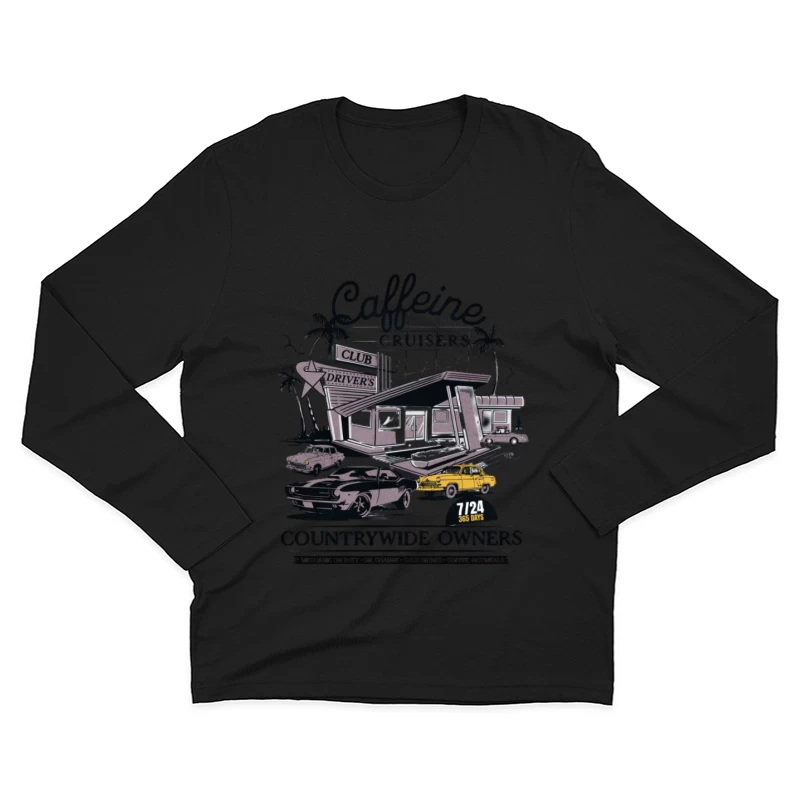Design de Rencontre Automobile Rétro Homme Manches Longues T-Shirt