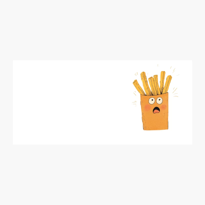 Surprised Cartoon French Fries: Anthropomorphic Fast Food Illustration Coffee Mug