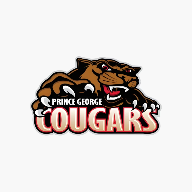 Prince George Cougars Sports Team Logo with Fierce Cougar Mascot Prince George Cougars Cotton Tote Bag