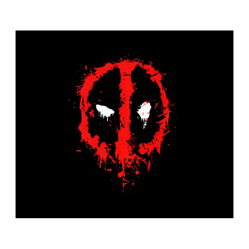 Deadpool's Bloody Emblem: A Splattered Superhero Symbol Tapestry