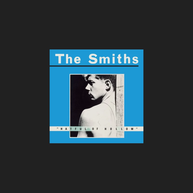 The Smiths "Hatful of Hollow" Album Cover with Black and White Portrait on Blue Background Bucket Hat