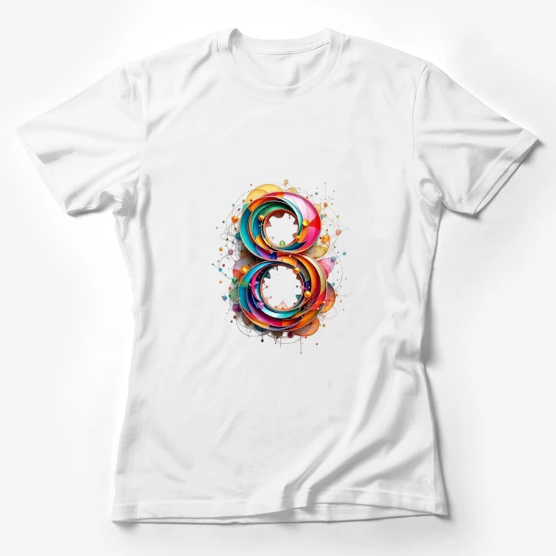 Abstract Colorful Number 8 Digital Art Design Female T-Shirt