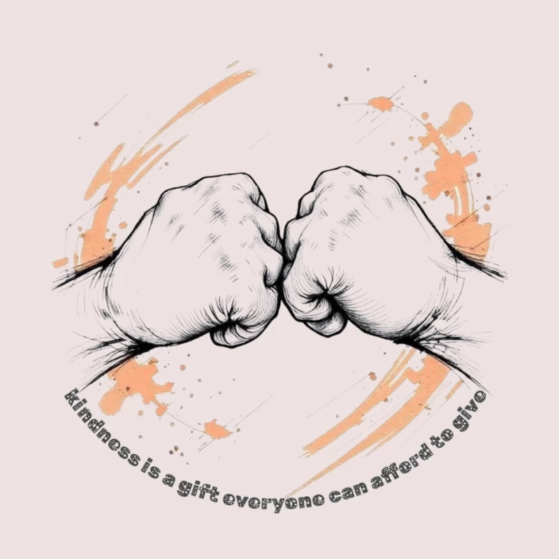 Kindness Fist Bump Inspirational Illustration Pin