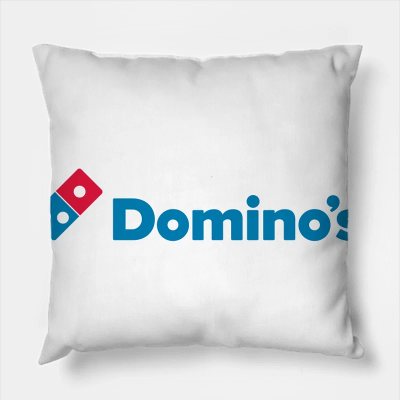 Domino's Pizza Corporate Logo in Blue and Red Throw Pillow