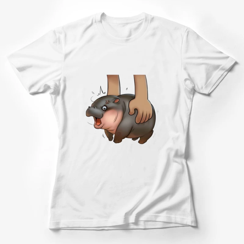 Adorable hippopotame porté Femme T-Shirt