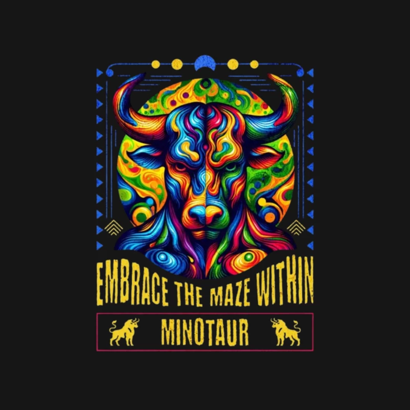 Psychedelic Minotaur: Embrace the Maze Within Female Long Sleeve T-Shirt