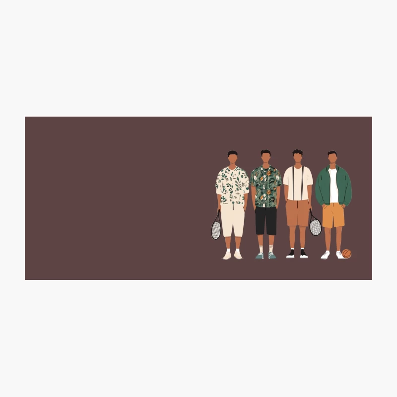Stylish Summer Men's Fashion with Tropical Vibes and Sports Accessories Coffee Mug